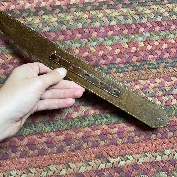 1995 VINTAGE JUSTINS BROWN LEATHER EMBROIDERED CONCHO WESTERN COWBOY BELT - Picture 6 of 10